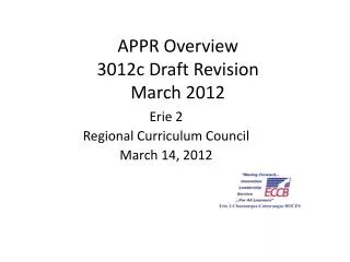 APPR Overview 3012c Draft Revision March 2012
