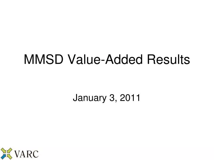 mmsd value added results
