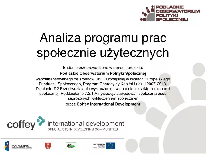 analiza programu prac spo ecznie u ytecznych