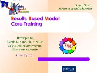 R esults- B ased M odel Core Training