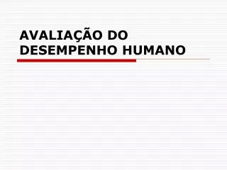 avalia o do desempenho humano