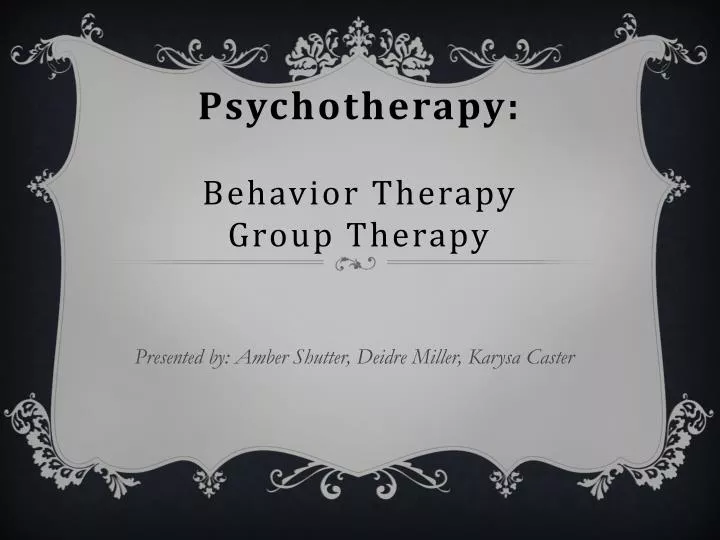 psychotherapy behavior therapy group therapy