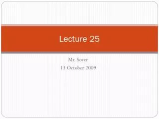 lecture 25