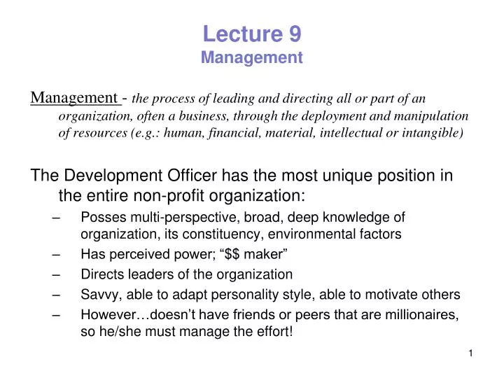 lecture 9 management