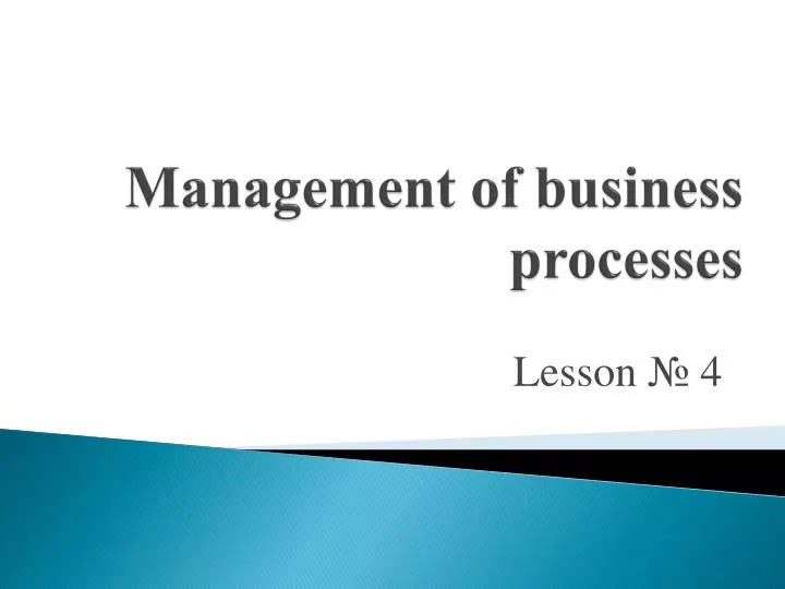 management of business processes