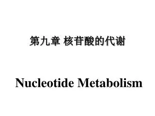 nucleotide metabolism