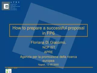 How to prepare a successful proposal in FP6