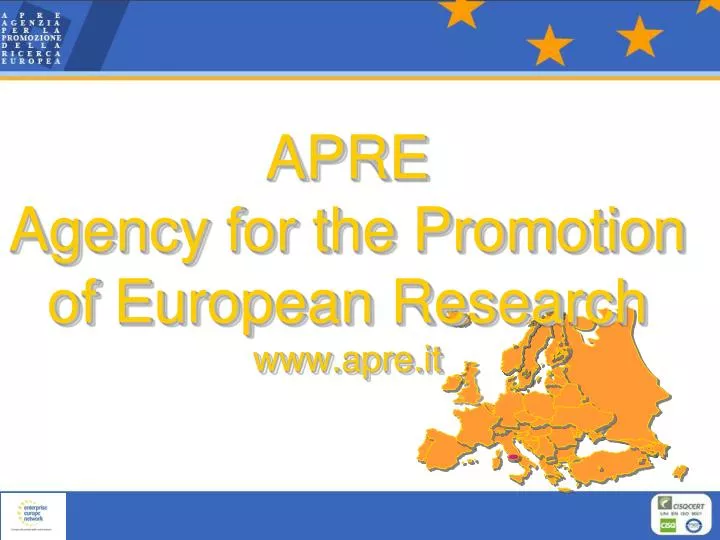 apre agency for the promotion of european research www apre it