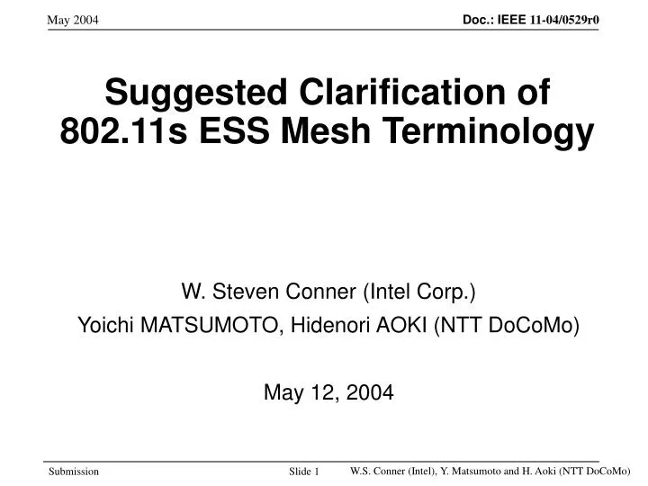 suggested clarification of 802 11s ess mesh terminology