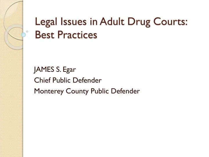 legal issues in adult drug courts best practices
