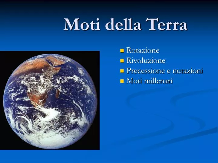 moti della terra