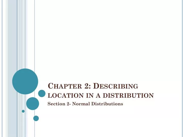 chapter 2 describing location in a distribution
