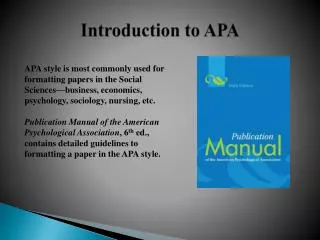 Introduction to APA