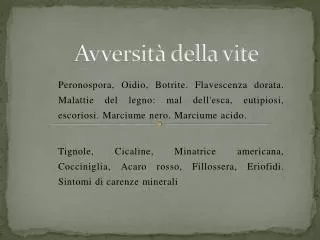 avversit della vite