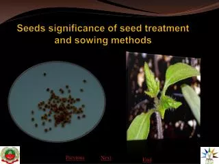 Seeds significance of seed treatment and sowing methods