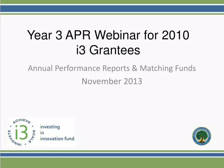 annual performance reports matching funds november 2013