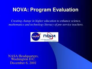 NOVA: Program Evaluation