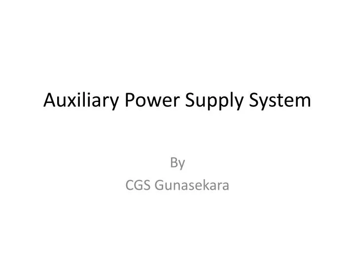 auxiliary power supply system