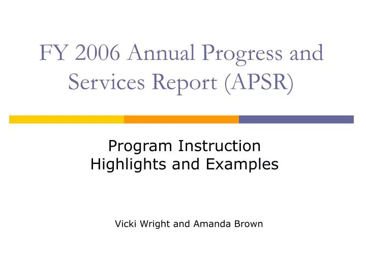 fy 2006 annual progress and services report apsr