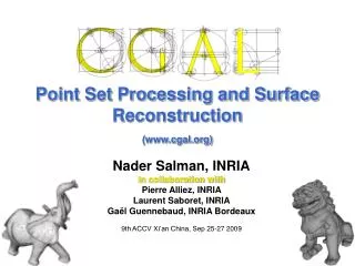Point Set Processing and Surface Reconstruction (cgal)