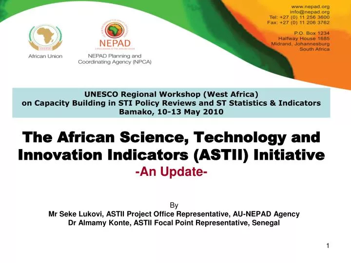the african science technology and innovation indicators astii initiative an update
