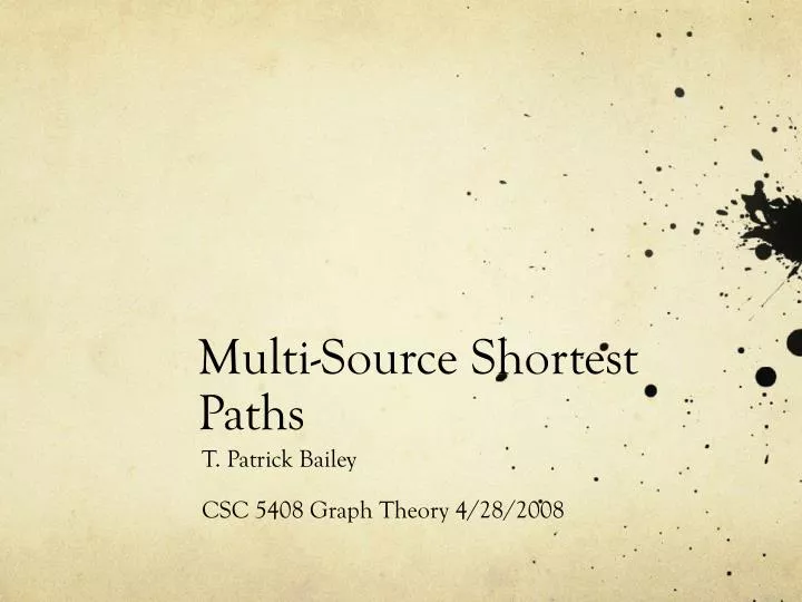 multi source shortest paths