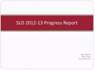 SLO 2012-13 Progress Report