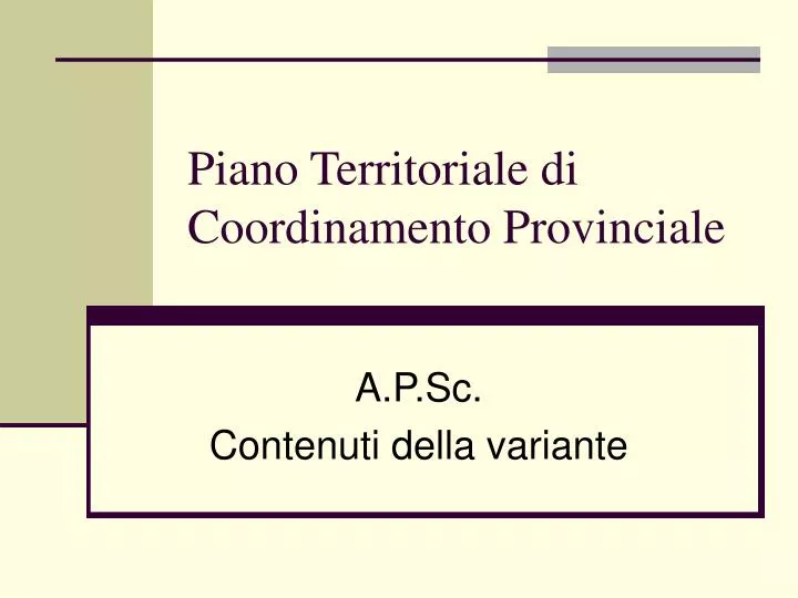 piano territoriale di coordinamento provinciale