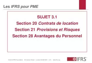 les ifrs pour pme