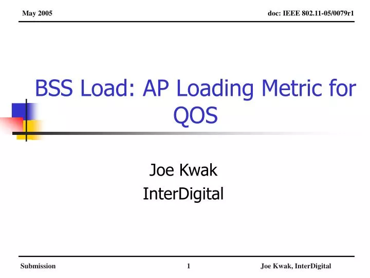 bss load ap loading metric for qos