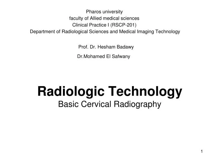 radiologic technology basic cervical radiography