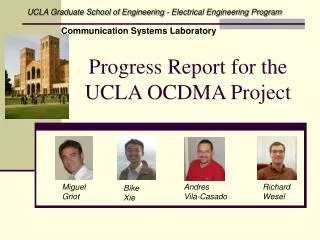 Progress Report for the UCLA OCDMA Project