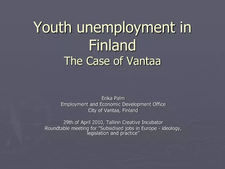 youth unemployment in finland the case of vantaa