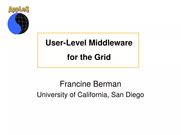user level middleware for the grid