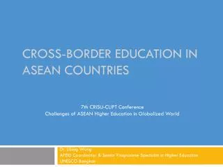 Cross-border Education in ASEAN Countries