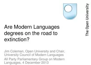 Are Modern Languages degrees on the road to extinction?