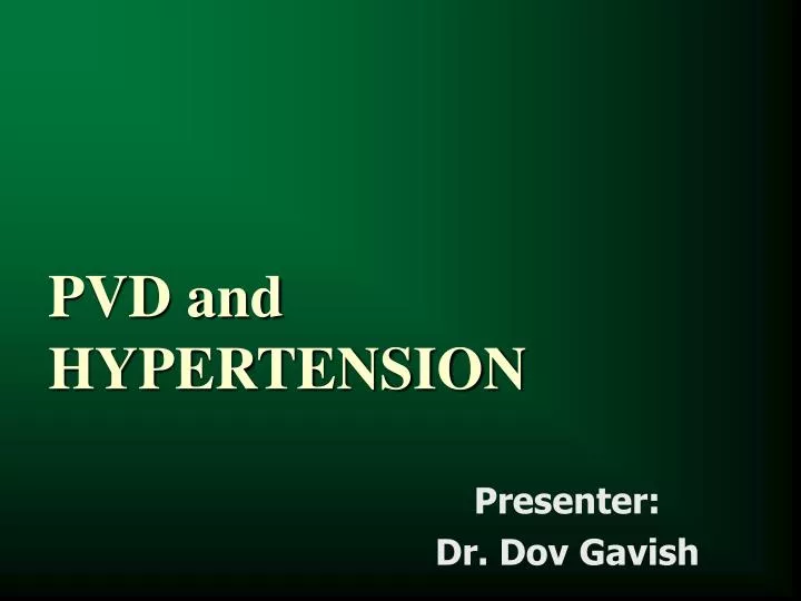 pvd and hypertension