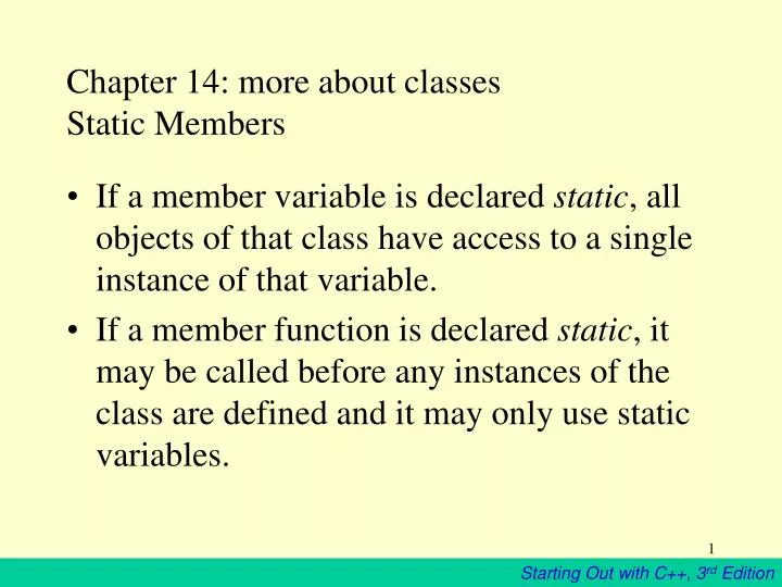 chapter 14 more about classes static members