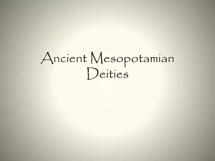 ancient mesopotamian deities