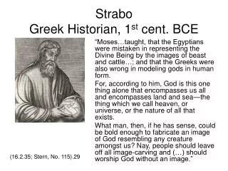 Strabo Greek Historian, 1 st cent. BCE