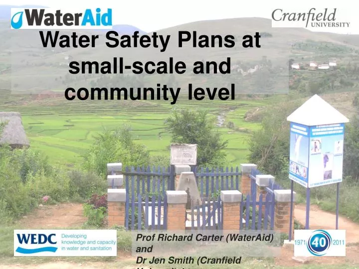 water safety plans at small scale and community level