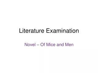 Literature Examination