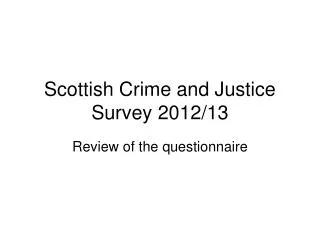 Scottish Crime and Justice Survey 2012/13