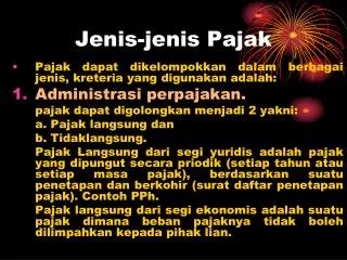 jenis jenis pajak