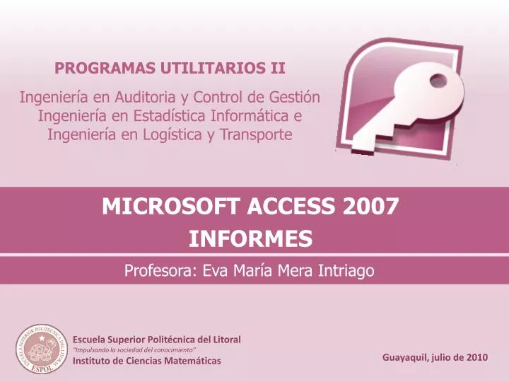 microsoft access 2007 informes
