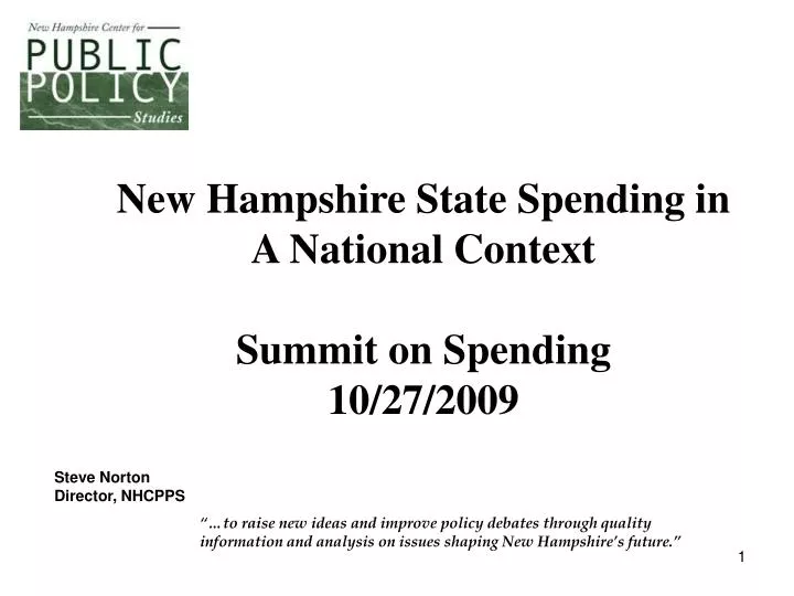 new hampshire state spending in a national context summit on spending 10 27 2009