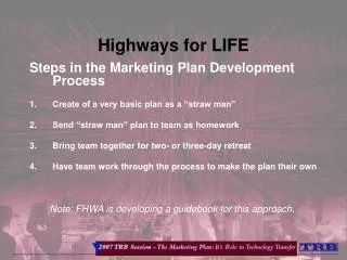 Highways for LIFE