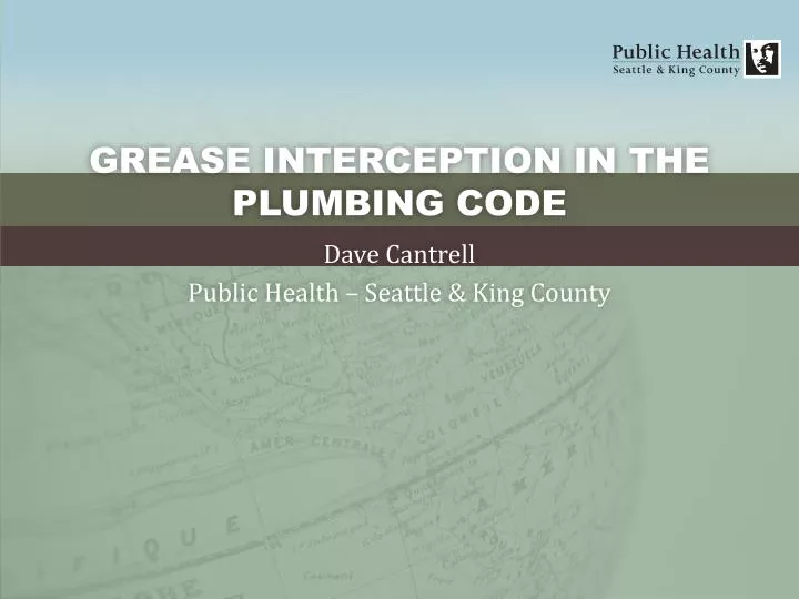 grease interception in the plumbing code