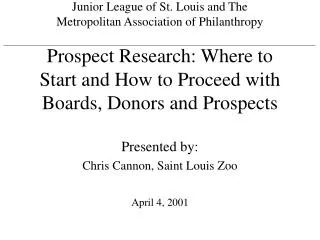 presented by chris cannon saint louis zoo april 4 2001