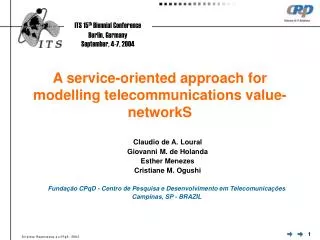 A service-oriented approach for modelling telecommunications value-networkS
